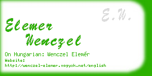 elemer wenczel business card